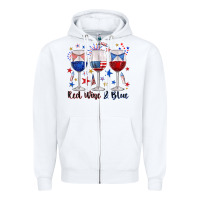 White red wine and blue wine glasses Zipper Hoodie - texasbilliewilder