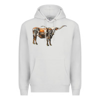Dove Grey Texas Longhorn Cow Premium Hoodie - LillyAllenDesigns