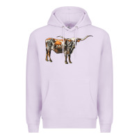 Lilac Texas Longhorn Cow Premium Hoodie - LillyAllenDesigns