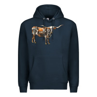 Navy Texas Longhorn Cow Premium Hoodie - LillyAllenDesigns