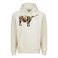 Oatmeal Heather Texas Longhorn Cow Premium Hoodie - LillyAllenDesigns