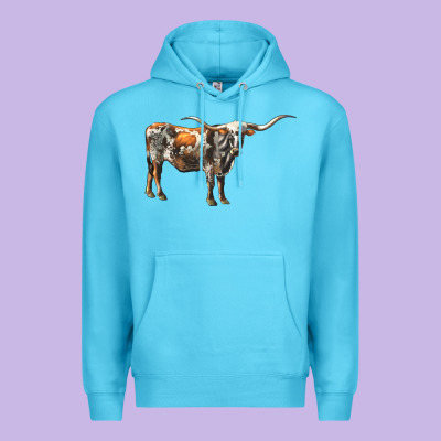 Texas Longhorn Cow Premium Hoodie Designed By Lillyallendesigns