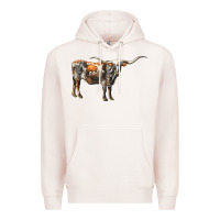 Pale Pink Texas Longhorn Cow Premium Hoodie - LillyAllenDesigns
