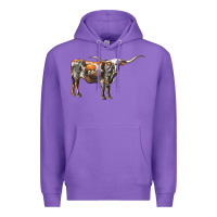 Purple Texas Longhorn Cow Premium Hoodie - LillyAllenDesigns