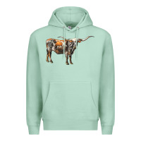 Seafoam Texas Longhorn Cow Premium Hoodie - LillyAllenDesigns
