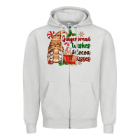 Dove Grey gingerbread wishes and cocoa kisses Zipper Hoodie - Zillion Design Studio