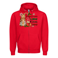 Red gingerbread wishes and cocoa kisses Zipper Hoodie - Zillion Design Studio