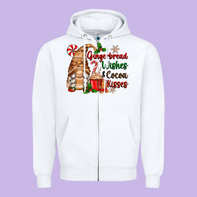 Zipper Hoodie gingerbread wishes and cocoa kisses