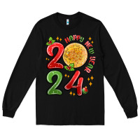 Black happy new year 2024 Long Sleeve Tee - MaliasSmallBusiness