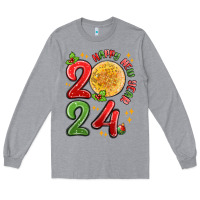 Heather Grey happy new year 2024 Long Sleeve Tee - MaliasSmallBusiness