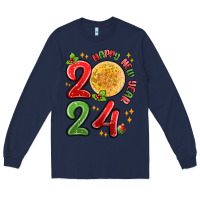 Navy happy new year 2024 Long Sleeve Tee - MaliasSmallBusiness