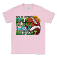 Bubblegum Pink eat sleep football repeat Classic Tee - texasbilliewilder