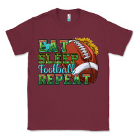 Burgundy eat sleep football repeat Classic Tee - texasbilliewilder