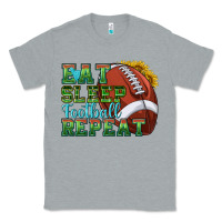 Heather Grey eat sleep football repeat Classic Tee - texasbilliewilder