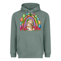 Sage Easter rainbow Bunny Easter Day Heavyweight Hoodie - Neo Western