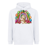 White Easter rainbow Bunny Easter Day Heavyweight Hoodie - Neo Western