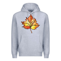 Heather Grey withered leaf Premium Hoodie - BarkalooDesign