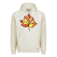 Oatmeal Heather withered leaf Premium Hoodie - BarkalooDesign