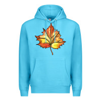 Ocean Blue withered leaf Premium Hoodie - BarkalooDesign