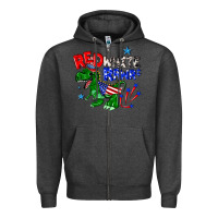 Charcoal Heather red white rawr billie wilder Zipper Hoodie - texasbilliewilder