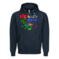 Navy red white rawr billie wilder Zipper Hoodie - texasbilliewilder