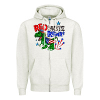 Oatmeal Heather red white rawr billie wilder Zipper Hoodie - texasbilliewilder