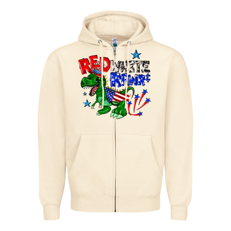 Red White Rawr Billie Wilder Zipper Hoodie by texasbilliewilder | Teevron