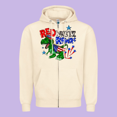 Zipper Hoodie red white rawr billie wilder