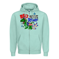 Seafoam red white rawr billie wilder Zipper Hoodie - texasbilliewilder