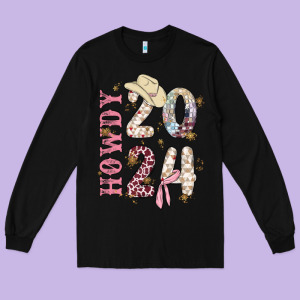 Howdy 2024 Long Sleeve Tee Designed By Maliassmallbusiness