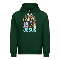 Forest Green no bunny loves me like jesus Urban Hoodie - MaliasSmallBusiness