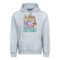 Heather Grey no bunny loves me like jesus Urban Hoodie - MaliasSmallBusiness