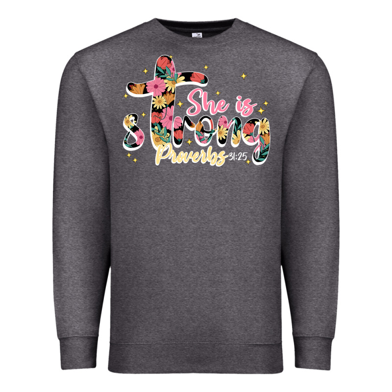 She Is Strong Proverbs 31 25 Premium Sweatshirt by JahusDesignShop | Teevron