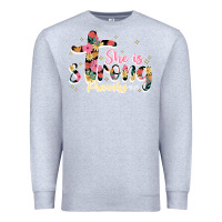 Heather Grey she is strong proverbs 31 25 Premium Sweatshirt - JahusDesignShop