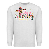 Oatmeal Heather she is strong proverbs 31 25 Premium Sweatshirt - JahusDesignShop