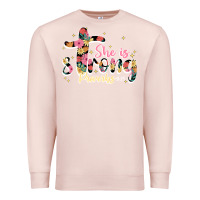 Pale Pink she is strong proverbs 31 25 Premium Sweatshirt - JahusDesignShop
