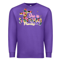 Purple she is strong proverbs 31 25 Premium Sweatshirt - JahusDesignShop