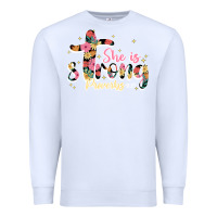 White she is strong proverbs 31 25 Premium Sweatshirt - JahusDesignShop