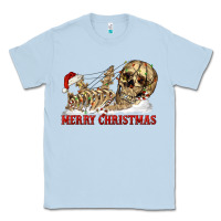 Dusty Blue Merry christmas skeleton Classic Tee - RanaPortraitStore