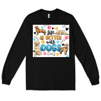 Black life is better with dogs Long Sleeve Tee - MaliasSmallBusiness