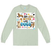 Matcha life is better with dogs Long Sleeve Tee - MaliasSmallBusiness