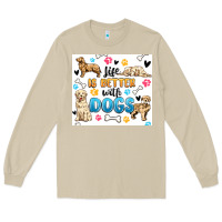 Mushroom life is better with dogs Long Sleeve Tee - MaliasSmallBusiness