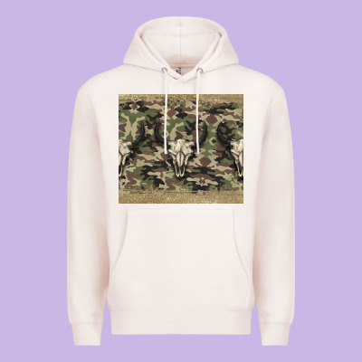 Camouflage Bull Skull Premium Hoodie Designed By Jasminsmagicworld