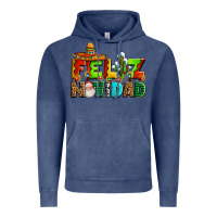 Vintage Denim feliz navidad sombrero Vintage Hoodie - AdoDesignShop