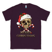 Plum merry christmas skull Classic Tee - RanaPortraitStore