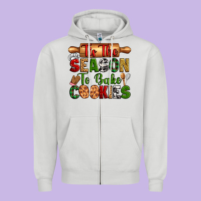Zipper Hoodie tis the season to bake cookies