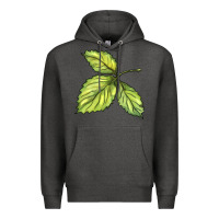 Charcoal Heather green leaf Premium Hoodie - BarkalooDesign