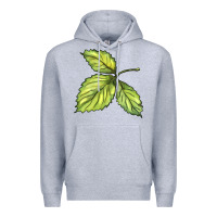 Heather Grey green leaf Premium Hoodie - BarkalooDesign