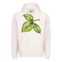 Pale Pink green leaf Premium Hoodie - BarkalooDesign