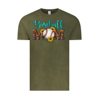 Vintage Olive western leopard serape wooden sunflowers  turquoise glitter mom baseba Vintage Tee - Artiststas